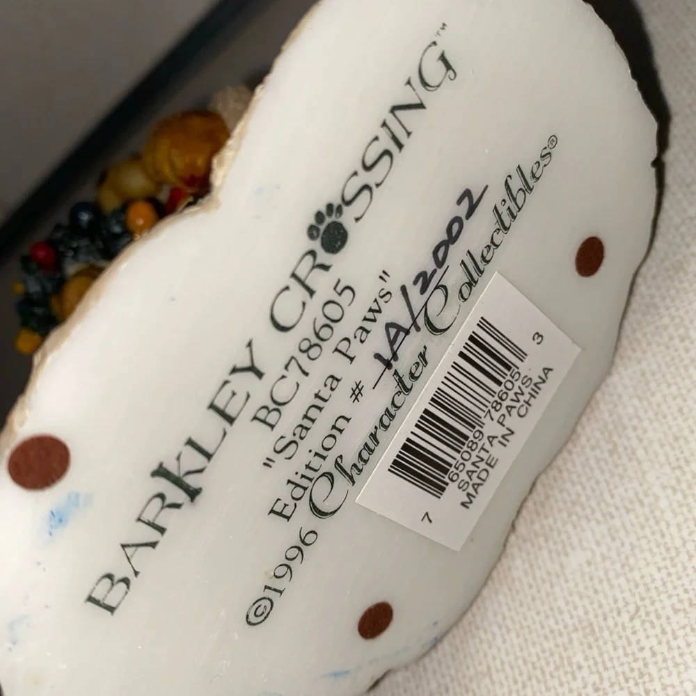 Vtg 1996‎ Barkley Crossing “Santa Paws” Figurine Edition IA / 2002